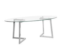 Table Basse Argenté Et Plateau En Verre Fresno Multicolore