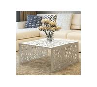 Vidaxl Table Basse Argentée Design Géométrique Aluminium Gris