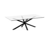 Table basse Argo 130 x 70 cm verre pieds noirs