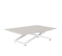 Table basse ARIA - relevable et extensible - 120-160x80 cm - Blanc / Cachemire