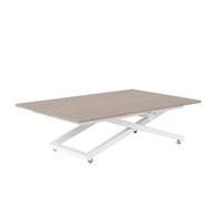 Table basse ARIA - relevable et extensible - 120-160x80 cm - Blanc / Cremona Cannolo