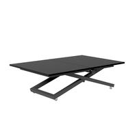 Table basse ARIA - relevable et extensible - 120-160x80 cm - Noir