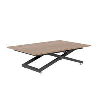 Table basse ARIA - relevable et extensible - 120-160x80 cm - Noir / Truffle Brown