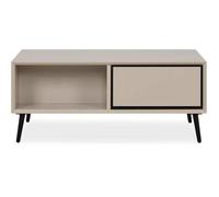 Table Basse - Arona - Rectangulaire - Capuccino / Noir - Sur Pieds - 94 X 40 X 55 Cm