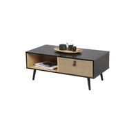 Table basse Arsenal décor noir 1 tiroir - Noir