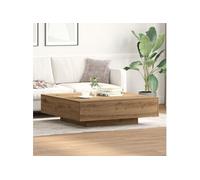 vidaXL Table basse Artisan en chêne 100x100x31 cm en bois transformé