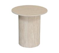 Table basse artisanale en céramique Pole To Pole Travertine Beige 50x51 cm