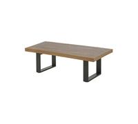Table Basse Aspect Bois Piètement U Métal Noir - DENVER -