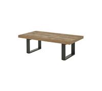 JENNA - Table Basse Aspect Bois Piètement U Métal Poudré Noir - Altobuy Marron