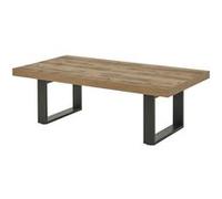 Table Basse Aspect Bois Piètement U Métal Poudré Noir - JENNA - ALTOBUY Marron G