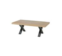 Table Basse Aspect Bois Piètement X Métal Noir - CANYON - ALTOBUY Marron G