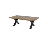 Table Basse Aspect Bois Piètement X Métal Noir - DENVER -