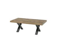 Table Basse Aspect Bois Piètement X Métal Poudré Noir - KORA -