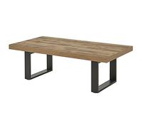 Table Basse aspect chêne artisan piètement X métal poudré noir - OSAM