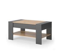 Table basse August, 99.6x58.8cm avec tiroir, Chêne de force doré/Anthracite, Vicco 55595