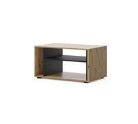BIM Furniture Table Basse AURIS Table Basse avec étagère en chêne Artisan Noir Mat 87 cm