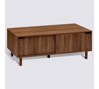PEGANE Table Basse avec 2 niches Rangement et Portes coulissantes - Longueur 108 x Profondeur 60 x Hauteur 42 cm
