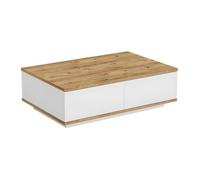 Vente-unique Table basse LOTULA avec 2 portes Naturel et Blanc