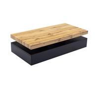 Vente-unique - Table Basse Felix 120 × 60 cm avec 2 tiroirs - MDF Noir & Naturel Clair, Design Contemporain, Rangement Discret, Meuble Salon Chic et Fonctionnel