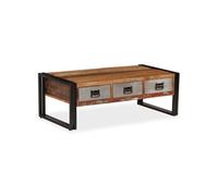 Table Basse avec 3 Tiroirs Bois de Récupération Table d'Appoint Décor vidaXL