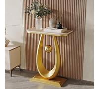 Table basse avec base en forme de croissant - Design moderne - Plateau de rangement unique - Cadre en fer pour salon et salle à manger