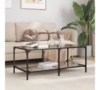 Vidaxl Table Basse Avec Dessus En Verre Noir 98,5x50x40 Cm Acier Multicolore