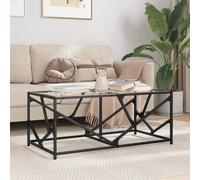 Table Basse avec Dessus en Verre Bout de Canapé Table d'Appoint Acier vidaXL