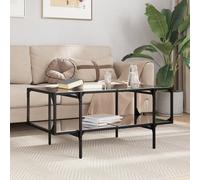 Vidaxl Table Basse Avec Dessus En Verre Noir 98,5x50x45 Cm Acier Multicolore