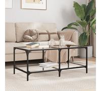 Table Basse avec Dessus en Verre Bout de Canapé Table d'Appoint Acier vidaXL