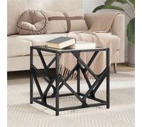 Vidaxl Table Basse Avec Dessus En Verre Noir 40x40x41 Cm Acier Noir