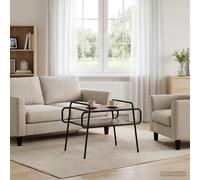 Table basse avec étagère avec stockage Bois d'ingénierie moderne salon vidaXL vi