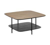 Table Basse Avec Étagère "Hodia" 75cm Naturel & Noir