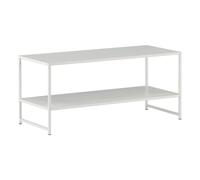 Table Basse Avec Étagère "Staal" 102cm Blanc