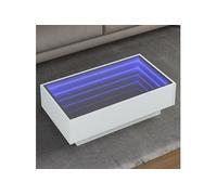 Vidaxl Table Basse Avec Led Blanc 90x50x30 Cm Bois D'ingénierie Blanc