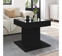 vidaXL Table basse avec LED – Bois d'ingénierie noir 50x50x45 cm