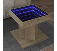 Vidaxl Table Basse Avec Led Chêne Sonoma 50x50x45 Cm Bois D'ingénierie Marron