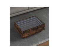Vidaxl Table Basse Avec Led Chêne Fumé 70x50x30 Cm Bois D'ingénierie Marron