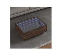 Vidaxl Table Basse Avec Led Chêne Marron 70x50x30 Cm Bois D'ingénierie Marron