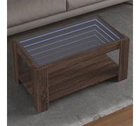 vidaXL Table basse chêne marron avec LED 93x53x45 cm bois d'ingénierie