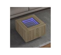 vidaXL Table basse avec LED chêne sonoma 60x60x40 cm bois d'ingénierie 847569 Multicolore G