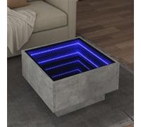 vidaXL Table basse 847507 avec LED gris béton 50x50x30 cm bois d'ingénierie