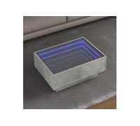 Table basse avec LED gris béton 70x50x30 cm bois d'ingénierie, table d'appoint, table de salon, table latérale, bout 847514