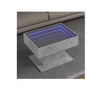 vidaXL Table basse avec LED Gris béton 70x50x45 cm Bois d'ingénierie