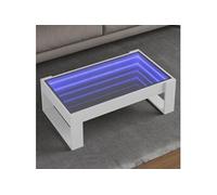 vidaXL Table Basse avec LED Infini Blanc 90x53x30 cm