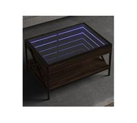 Table basse avec LED infini chêne marron 70x50x38 cm, table d'appoint, table de salon, table latérale, bout de 847706