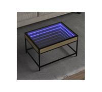 Table basse avec LED infini chêne sonoma 70x50x41 cm, table d'appoint, table de salon, table latérale, bout de 847683