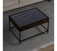 vidaXL Table basse LED infini chêne fumé 70x50x41 cm 847684 Multicolore G