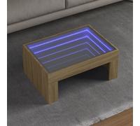 Table Basse avec LED Infini Table d'Appoint Bout de Canapé Intérieur vidaXL