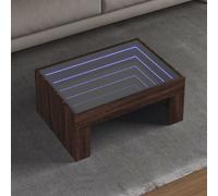 vidaXL Table basse avec LED infini blanc 70x50x30 cm, table d'appoint, table de salon, table latérale, bout de canapé, table 847609