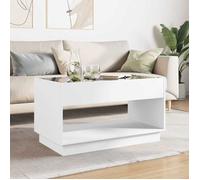 Table basse avec LED - vidaxl - 90x50x50 cm - Blanc - Bois d'ingénierie - LED RVB - Capacité 40 kg - Rectangulaire